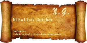 Nikolics Gordon névjegykártya
